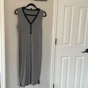 J. Crew Black and White Striped Maxi Dress
